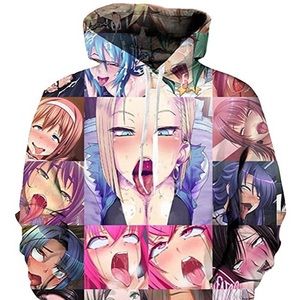 Ahegao Sexy Anime Girls Pullover Hoodie